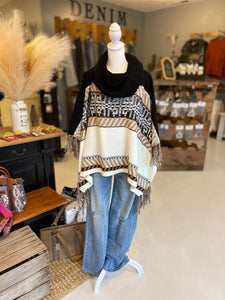Cowl Neck Sweater Poncho
