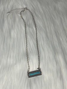 Turquoise BAR Chain Necklace