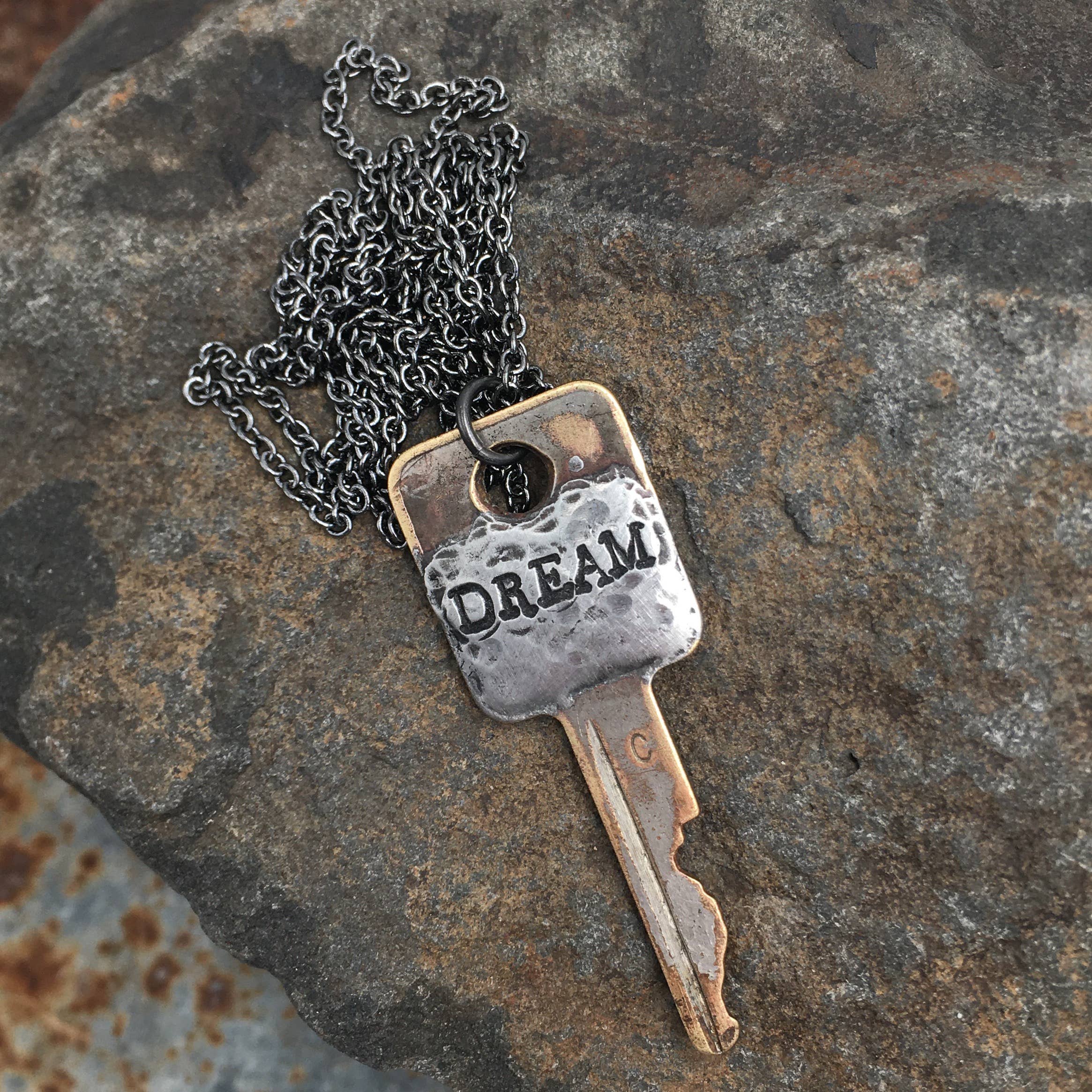Solder Recycled Key Necklace - Dream